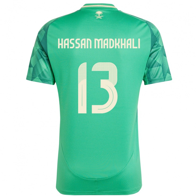 Danxen Børn Saudi-Arabien Mohammed Hassan Madkhali #13 Grøn Hjemmebane Spillertrøjer 24-26 Trøje T-Shirt