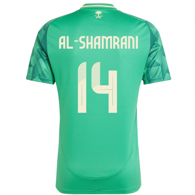 Danxen Børn Saudi-Arabien Farhah Al-Shamrani #14 Grøn Hjemmebane Spillertrøjer 24-26 Trøje T-Shirt