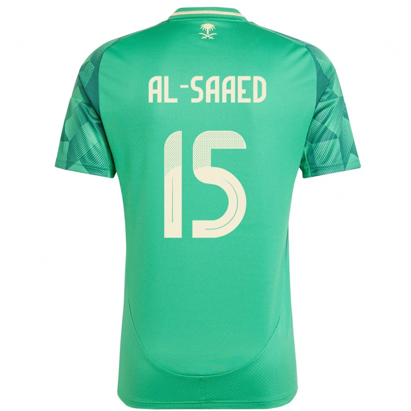 Danxen Børn Saudi-Arabien Turki Abdullah Al-Saaed #15 Grøn Hjemmebane Spillertrøjer 24-26 Trøje T-Shirt