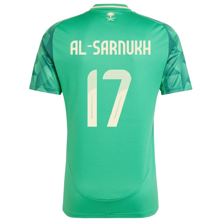 Danxen Børn Saudi-Arabien Mohamed Al-Sarnukh #17 Grøn Hjemmebane Spillertrøjer 24-26 Trøje T-Shirt