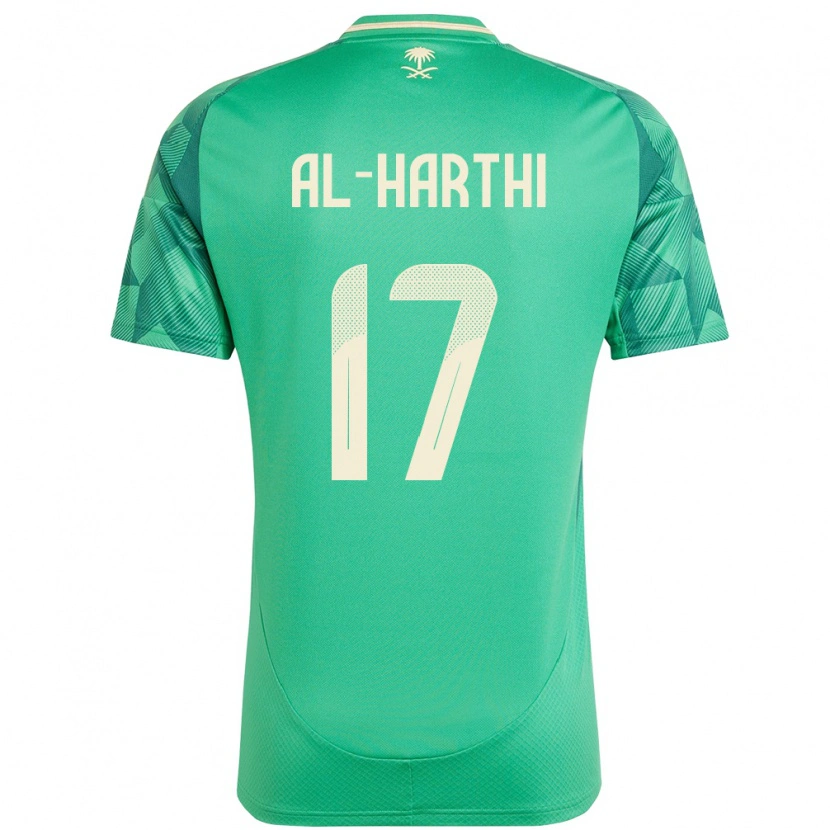 Danxen Børn Saudi-Arabien Adel Al-Harthi #17 Grøn Hjemmebane Spillertrøjer 24-26 Trøje T-Shirt