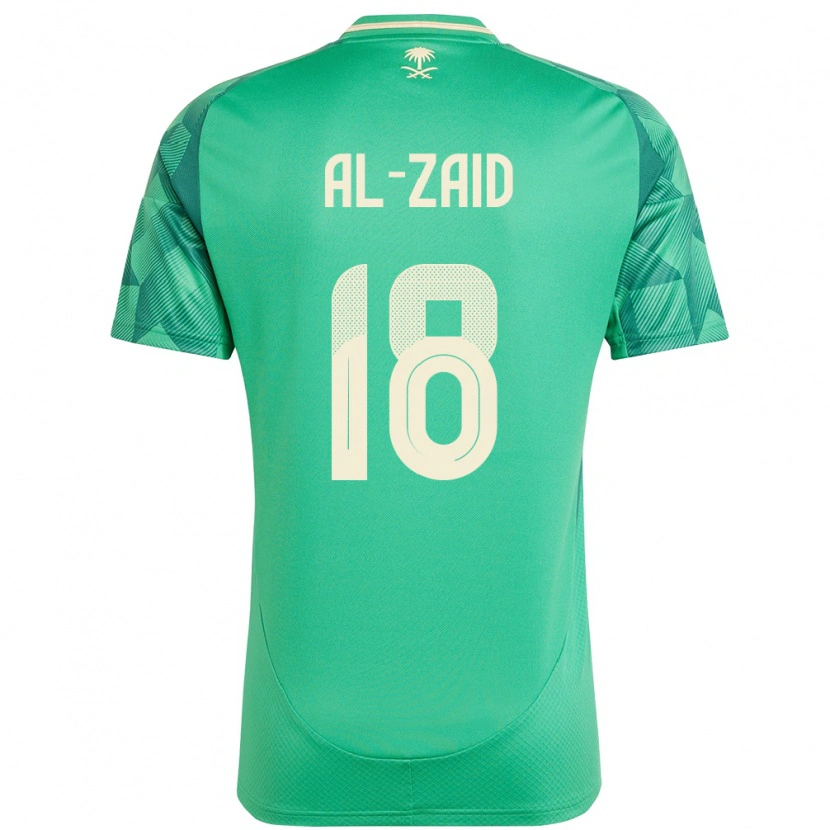 Danxen Børn Saudi-Arabien Suhayb Al-Zaid #18 Grøn Hjemmebane Spillertrøjer 24-26 Trøje T-Shirt