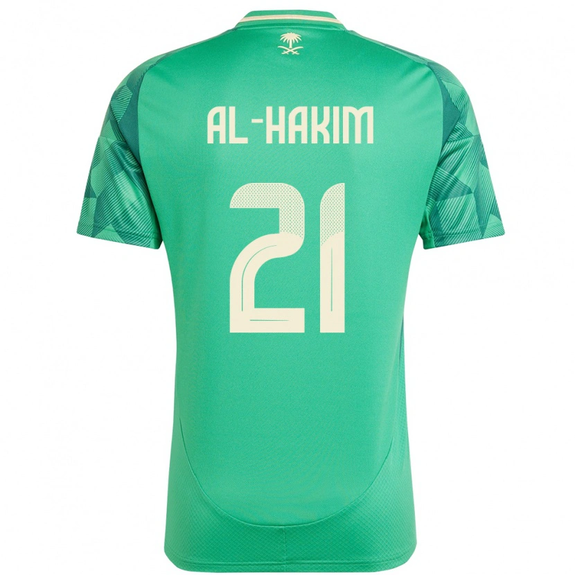 Danxen Børn Saudi-Arabien Mohammed Al-Hakim #21 Grøn Hjemmebane Spillertrøjer 24-26 Trøje T-Shirt