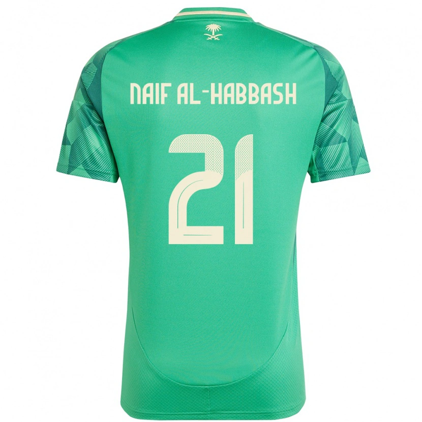 Danxen Børn Saudi-Arabien Azzam Naif Al-Habbash #21 Grøn Hjemmebane Spillertrøjer 24-26 Trøje T-Shirt