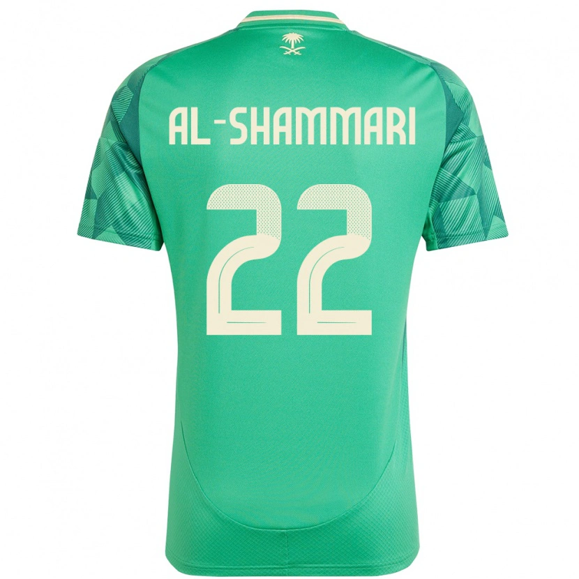 Danxen Børn Saudi-Arabien Affas Al-Shammari #22 Grøn Hjemmebane Spillertrøjer 24-26 Trøje T-Shirt