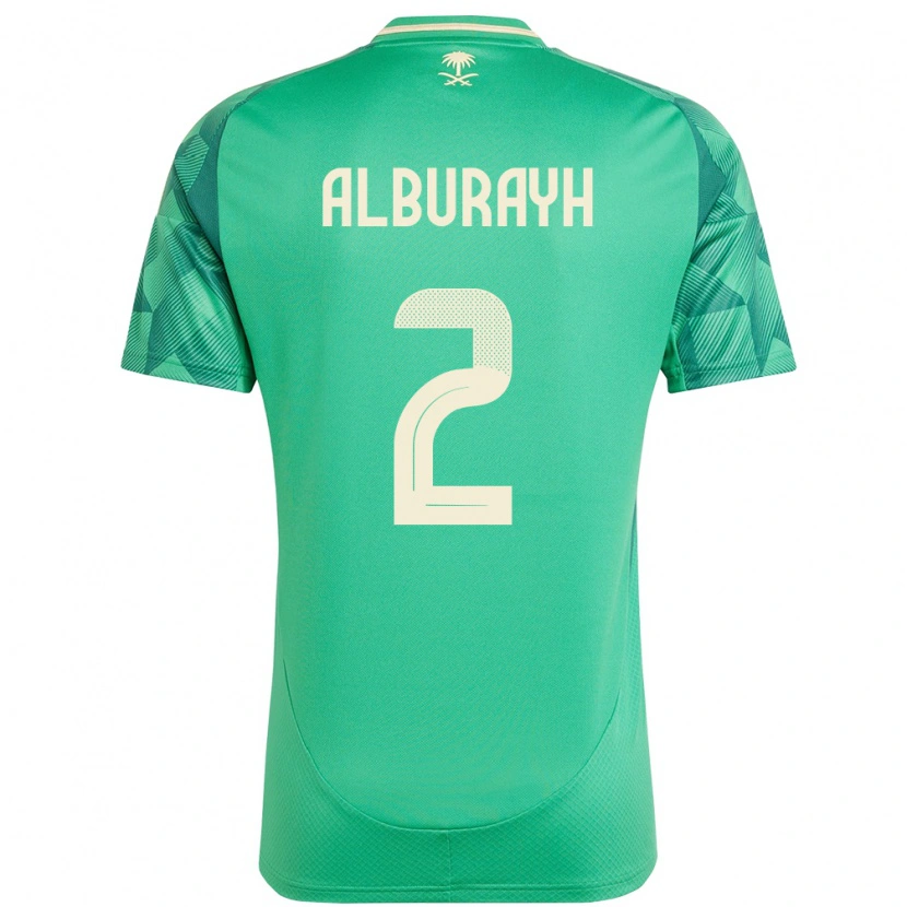 Danxen Børn Saudi-Arabien Mahmood Alburayh #2 Grøn Hjemmebane Spillertrøjer 24-26 Trøje T-Shirt