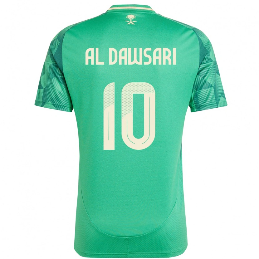 Danxen Børn Saudi-Arabien Salem Al Dawsari #10 Grøn Hjemmebane Spillertrøjer 24-26 Trøje T-Shirt