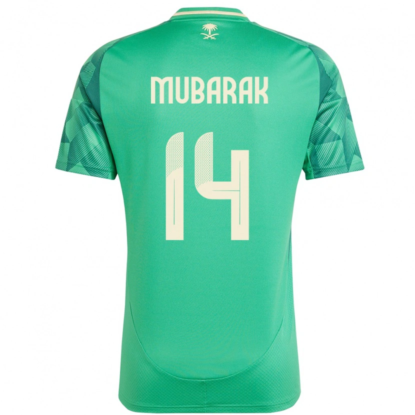 Danxen Børn Saudi-Arabien Al Bandari Mubarak #14 Grøn Hjemmebane Spillertrøjer 24-26 Trøje T-Shirt