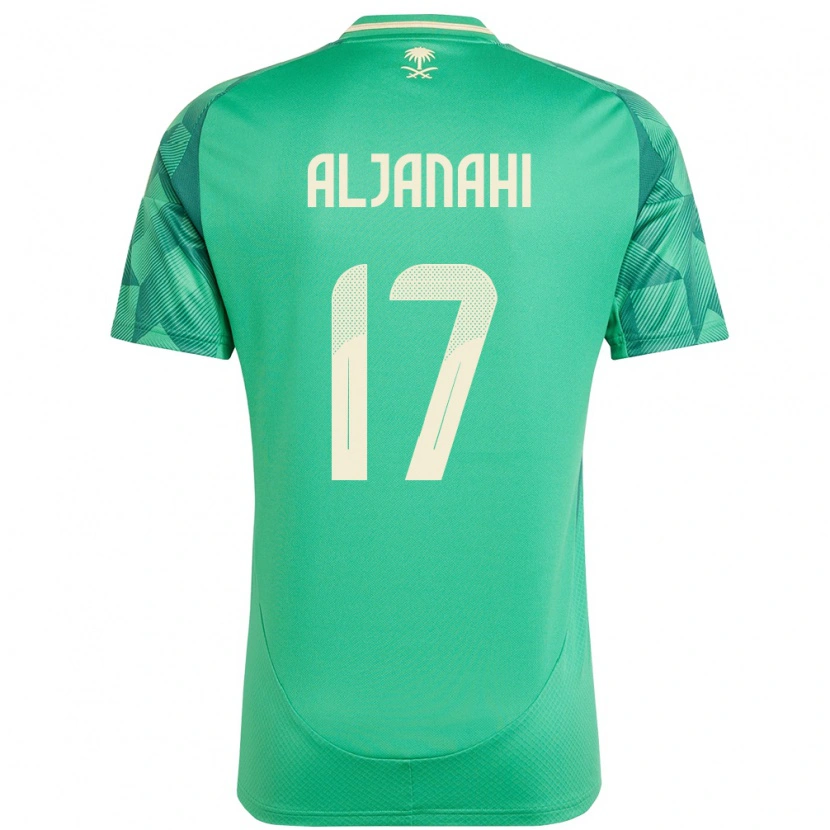 Danxen Børn Saudi-Arabien Nawaf Aljanahi #17 Grøn Hjemmebane Spillertrøjer 24-26 Trøje T-Shirt