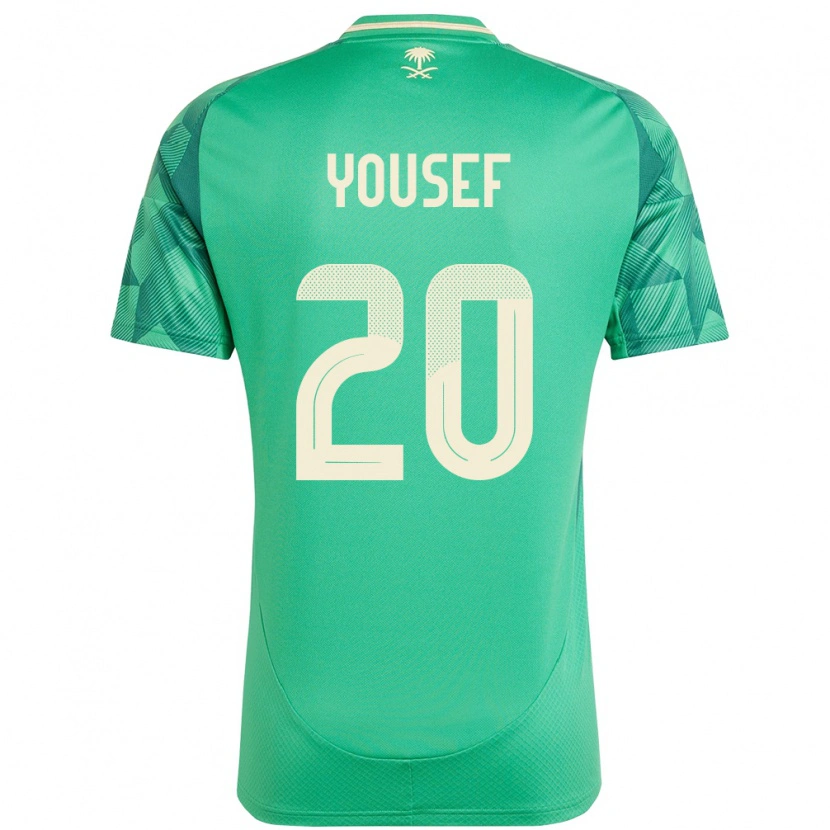 Danxen Børn Saudi-Arabien Fares Yousef #20 Grøn Hjemmebane Spillertrøjer 24-26 Trøje T-Shirt