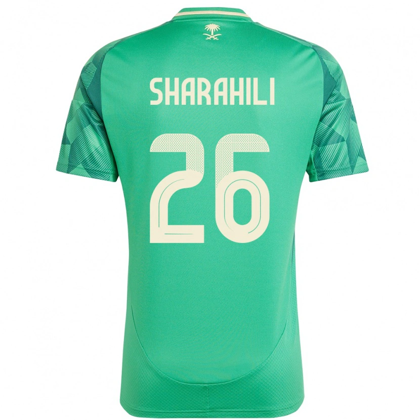 Danxen Børn Saudi-Arabien Riyadh Sharahili #26 Grøn Hjemmebane Spillertrøjer 24-26 Trøje T-Shirt