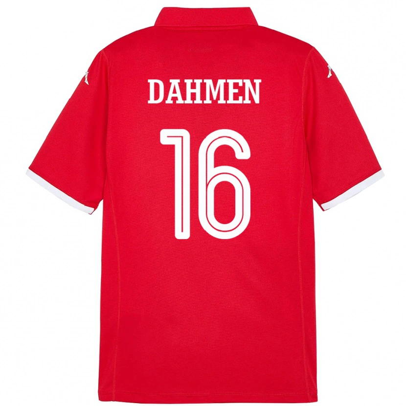 Danxen Børn Tunesien Aymen Dahmen #16 Rød Hjemmebane Spillertrøjer 24-26 Trøje T-Shirt