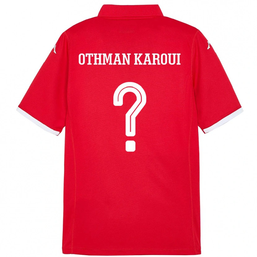 Danxen Børn Tunesien Mohamed Othman Karoui #0 Rød Hjemmebane Spillertrøjer 24-26 Trøje T-Shirt