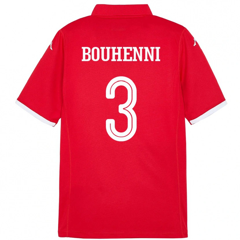 Danxen Børn Tunesien Rayen Bouhenni #3 Rød Hjemmebane Spillertrøjer 24-26 Trøje T-Shirt