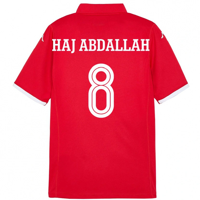 Danxen Børn Tunesien Saifedine Haj Abdallah #8 Rød Hjemmebane Spillertrøjer 24-26 Trøje T-Shirt