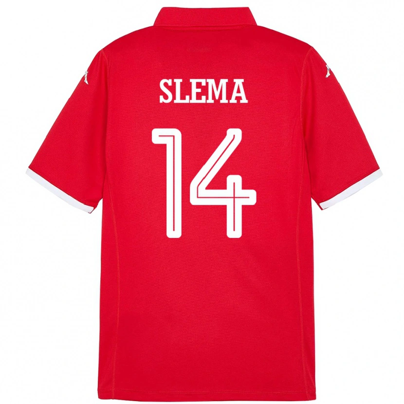 Danxen Børn Tunesien Mazen Slema #14 Rød Hjemmebane Spillertrøjer 24-26 Trøje T-Shirt