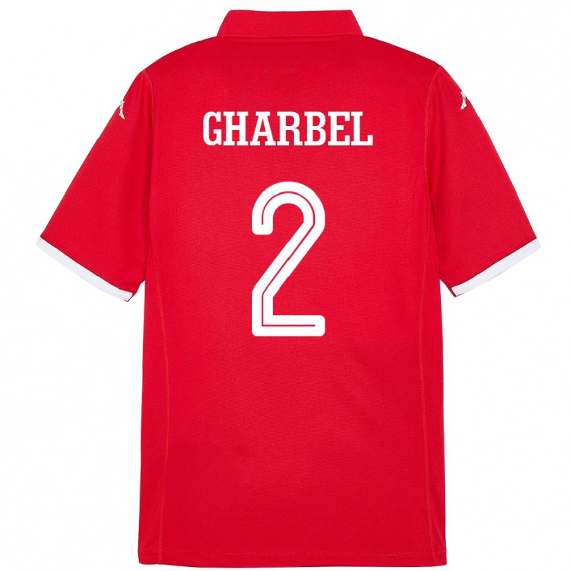 Danxen Børn Tunesien Mahmoud Gharbel #2 Rød Hjemmebane Spillertrøjer 24-26 Trøje T-Shirt