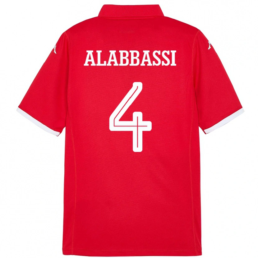 Danxen Børn Tunesien Chaima Alabbassi #4 Rød Hjemmebane Spillertrøjer 24-26 Trøje T-Shirt