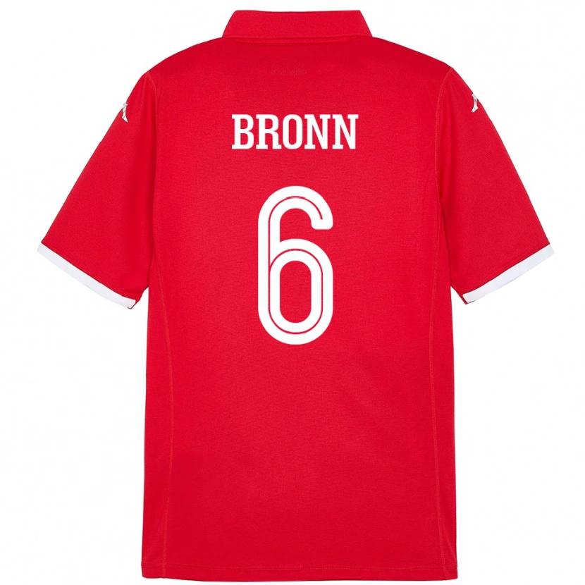 Danxen Børn Tunesien Dylan Bronn #6 Rød Hjemmebane Spillertrøjer 24-26 Trøje T-Shirt