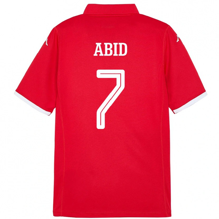 Danxen Børn Tunesien Aziz Abid #7 Rød Hjemmebane Spillertrøjer 24-26 Trøje T-Shirt