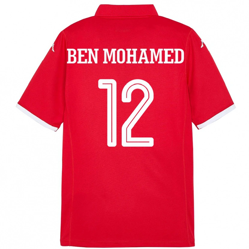 Danxen Børn Tunesien Ibtissem Ben Mohamed #12 Rød Hjemmebane Spillertrøjer 24-26 Trøje T-Shirt