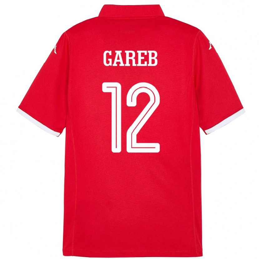 Danxen Børn Tunesien Adem Gareb #12 Rød Hjemmebane Spillertrøjer 24-26 Trøje T-Shirt