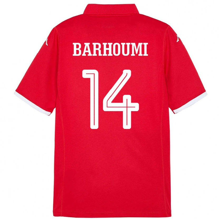 Danxen Børn Tunesien Salah Barhoumi #14 Rød Hjemmebane Spillertrøjer 24-26 Trøje T-Shirt