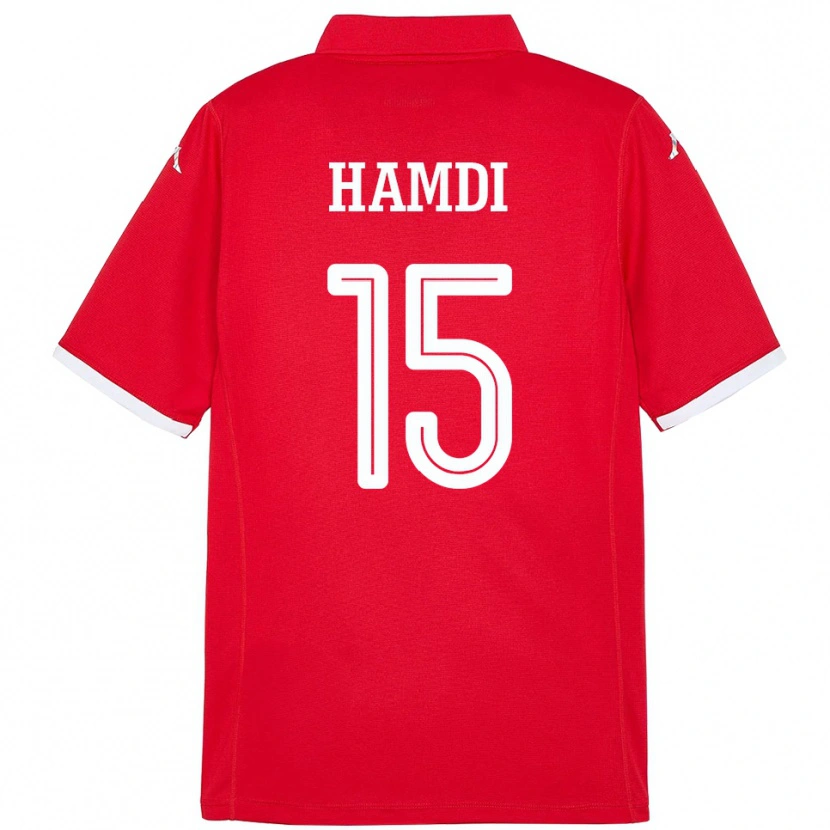 Danxen Børn Tunesien Hanna Hamdi #15 Rød Hjemmebane Spillertrøjer 24-26 Trøje T-Shirt