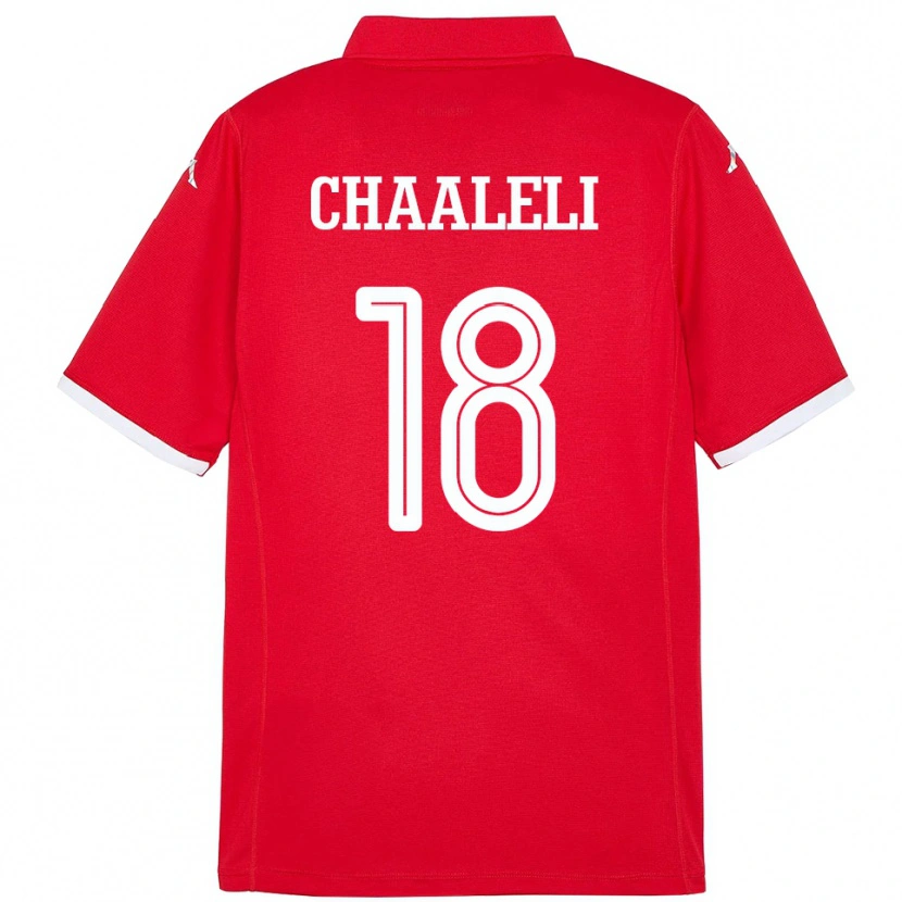 Danxen Børn Tunesien Ghaliene Chaaleli #18 Rød Hjemmebane Spillertrøjer 24-26 Trøje T-Shirt