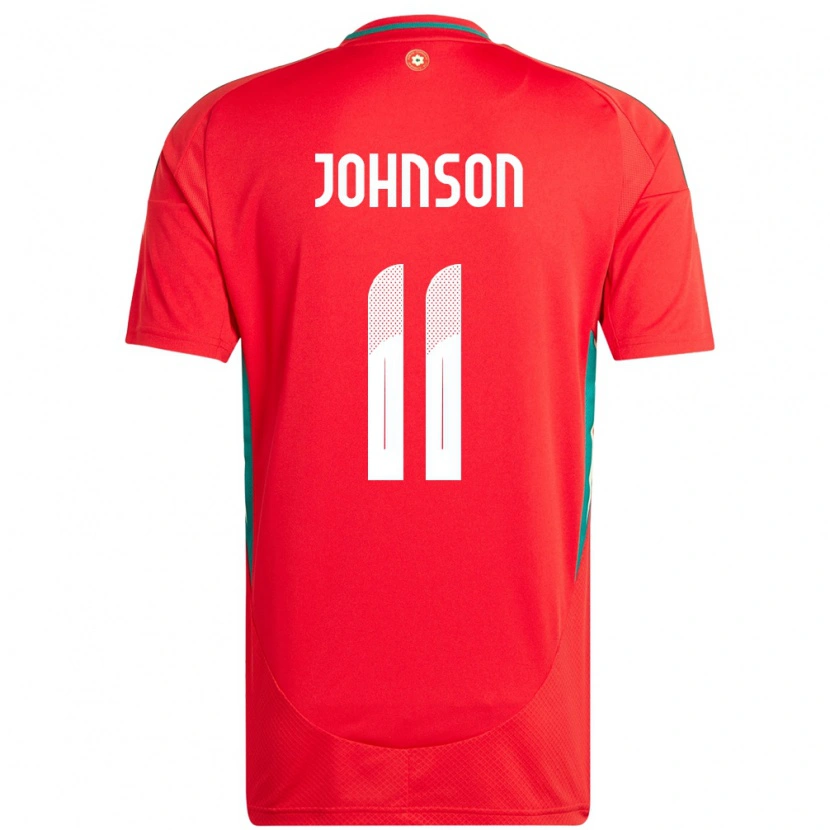 Danxen Børn Wales Brennan Johnson #11 Rød Hjemmebane Spillertrøjer 24-26 Trøje T-Shirt