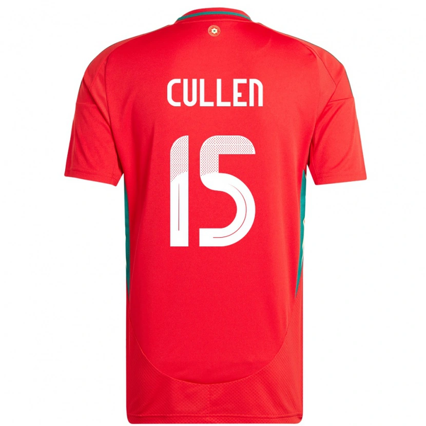 Danxen Børn Wales Liam Cullen #15 Rød Hjemmebane Spillertrøjer 24-26 Trøje T-Shirt