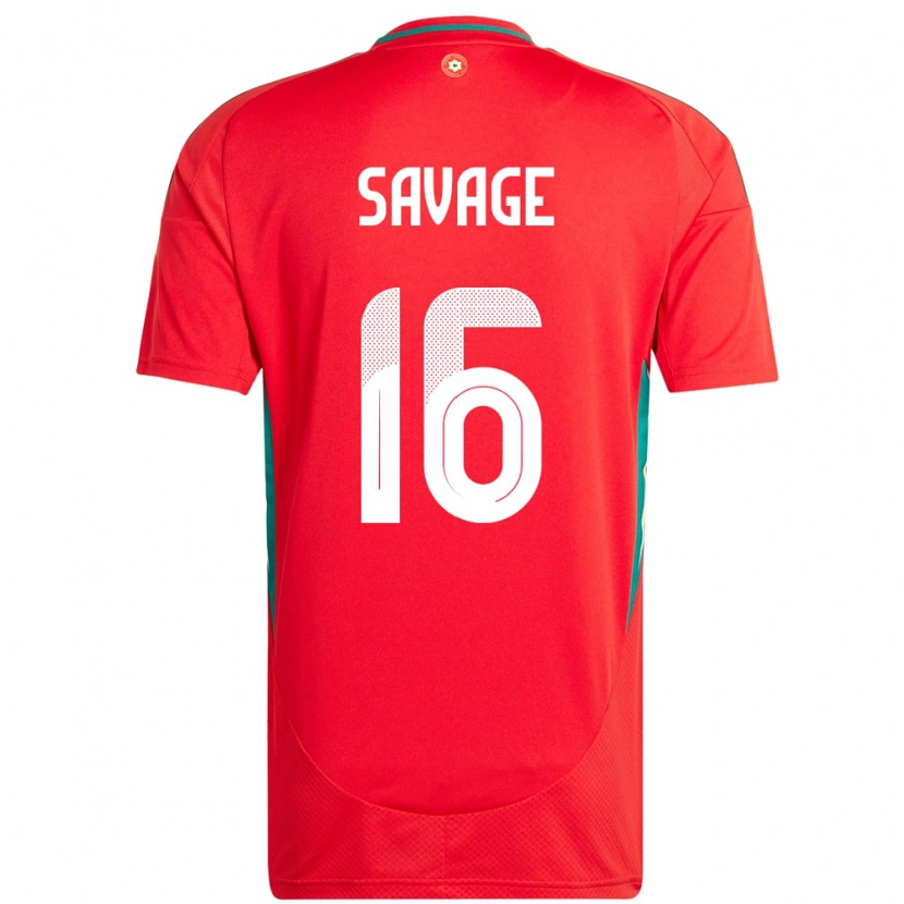 Danxen Børn Wales Charlie Savage #16 Rød Hjemmebane Spillertrøjer 24-26 Trøje T-Shirt