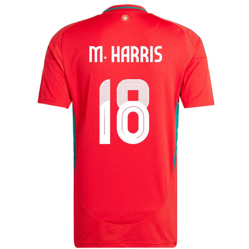 Danxen Børn Wales Mark Harris #18 Rød Hjemmebane Spillertrøjer 24-26 Trøje T-Shirt