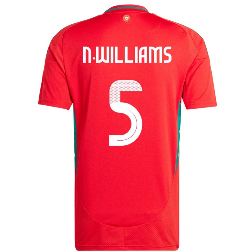 Danxen Børn Wales Noah Williams #5 Rød Hjemmebane Spillertrøjer 24-26 Trøje T-Shirt