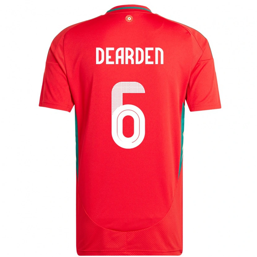 Danxen Børn Wales Thomas Dearden #6 Rød Hjemmebane Spillertrøjer 24-26 Trøje T-Shirt