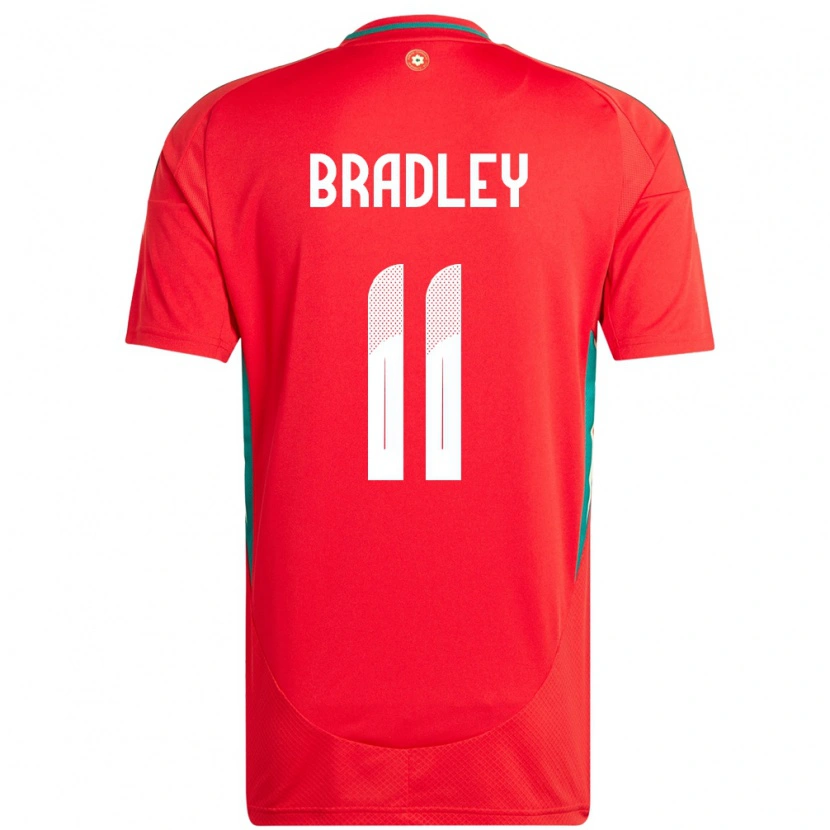 Danxen Børn Wales Sion Bradley #11 Rød Hjemmebane Spillertrøjer 24-26 Trøje T-Shirt