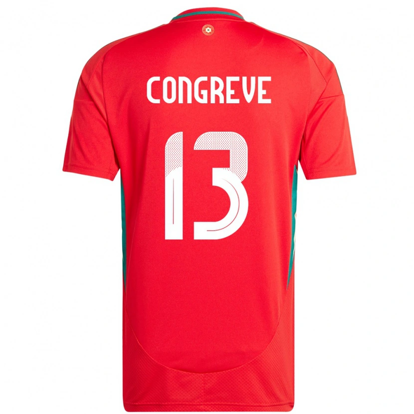 Danxen Børn Wales Cameron Congreve #13 Rød Hjemmebane Spillertrøjer 24-26 Trøje T-Shirt