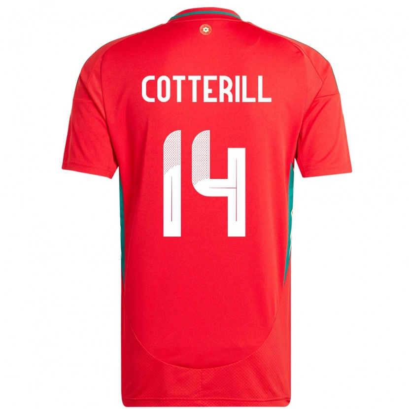 Danxen Børn Wales Joel Cotterill #14 Rød Hjemmebane Spillertrøjer 24-26 Trøje T-Shirt