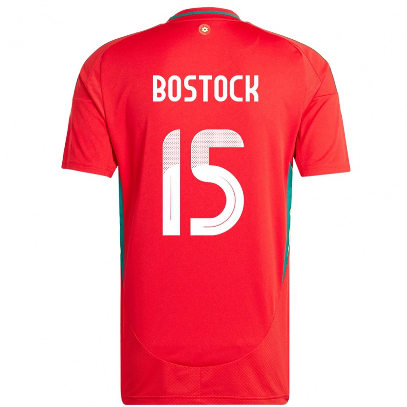 Danxen Børn Wales Oliver Bostock #15 Rød Hjemmebane Spillertrøjer 24-26 Trøje T-Shirt