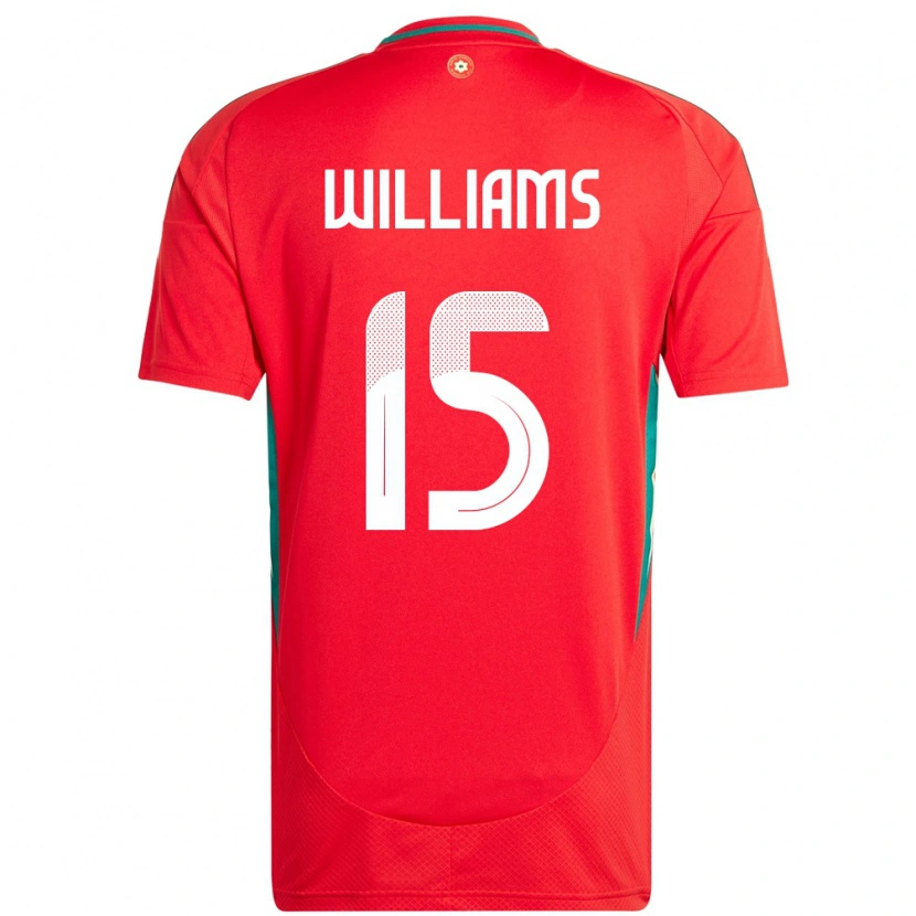 Danxen Børn Wales Joe Williams #15 Rød Hjemmebane Spillertrøjer 24-26 Trøje T-Shirt