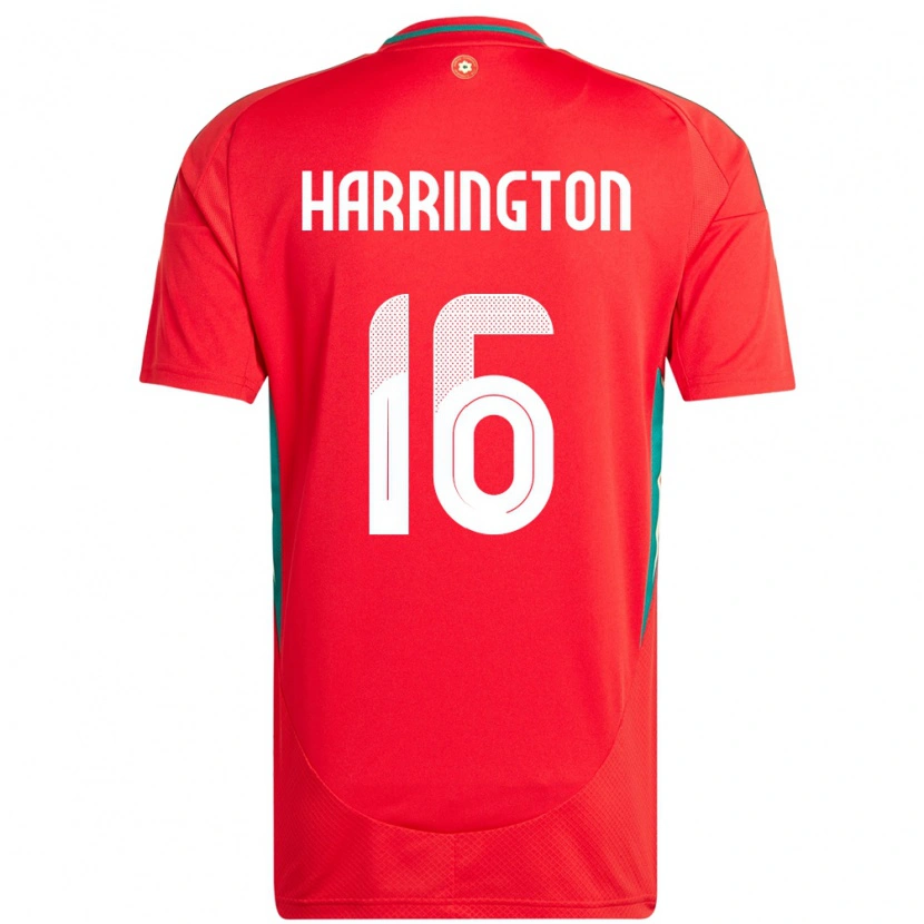 Danxen Børn Wales Ryan Harrington #16 Rød Hjemmebane Spillertrøjer 24-26 Trøje T-Shirt