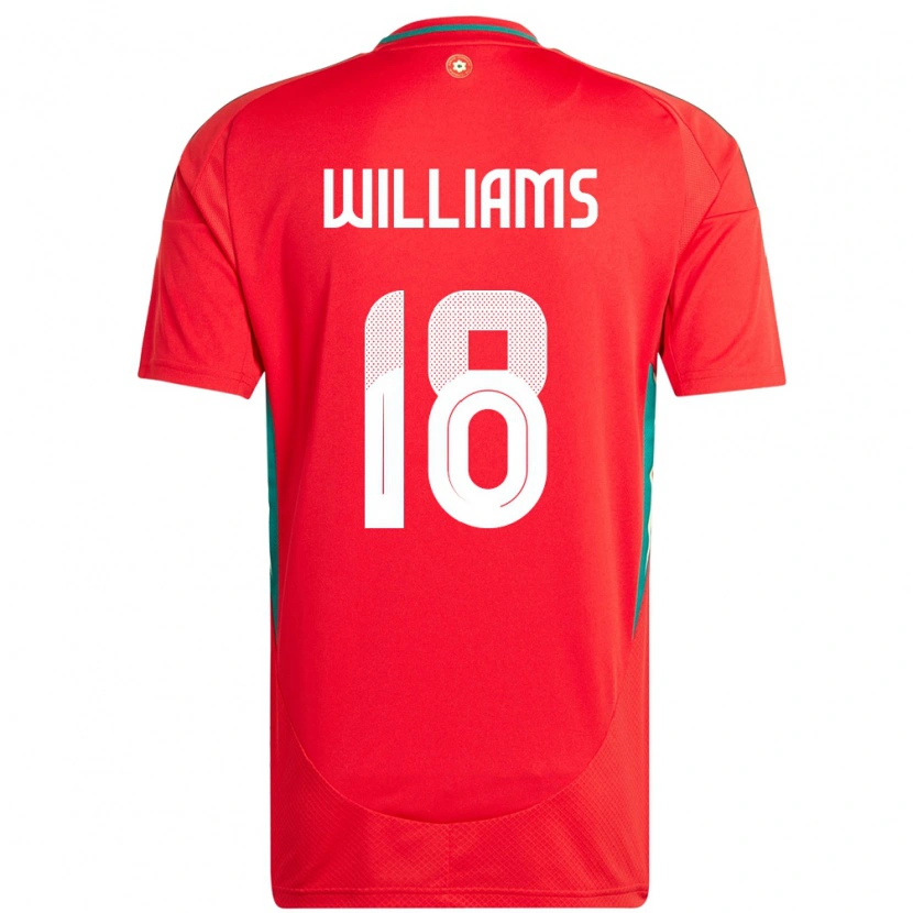 Danxen Børn Wales Josh Williams #18 Rød Hjemmebane Spillertrøjer 24-26 Trøje T-Shirt