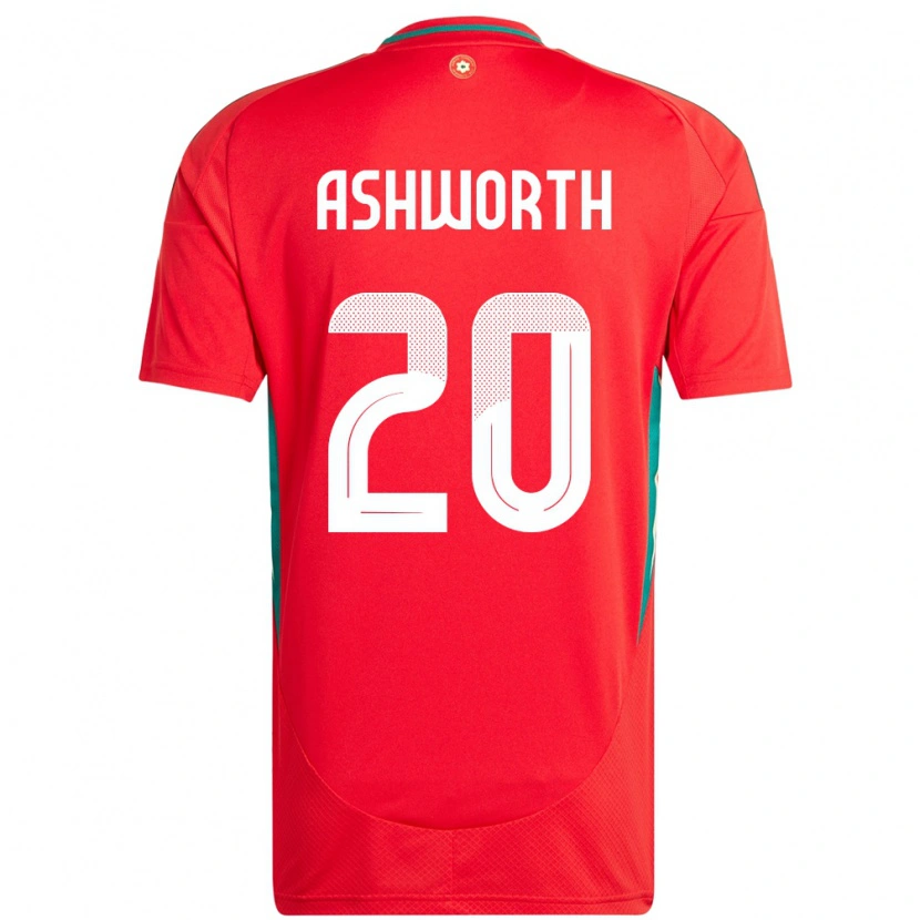 Danxen Børn Wales Zac Ashworth #20 Rød Hjemmebane Spillertrøjer 24-26 Trøje T-Shirt