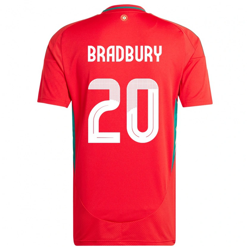 Danxen Børn Wales Louie Bradbury #20 Rød Hjemmebane Spillertrøjer 24-26 Trøje T-Shirt