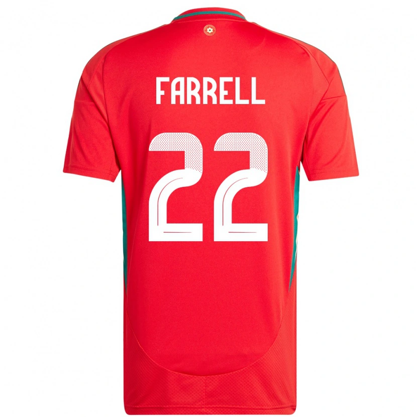 Danxen Børn Wales Joshua Farrell #22 Rød Hjemmebane Spillertrøjer 24-26 Trøje T-Shirt