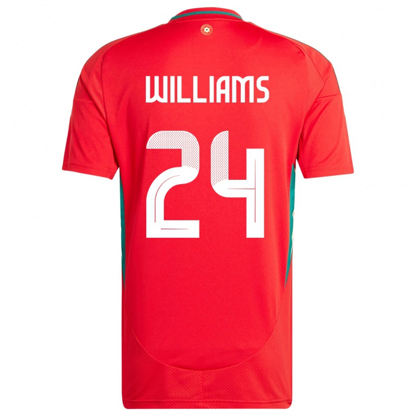 Danxen Børn Wales Alex Williams #24 Rød Hjemmebane Spillertrøjer 24-26 Trøje T-Shirt