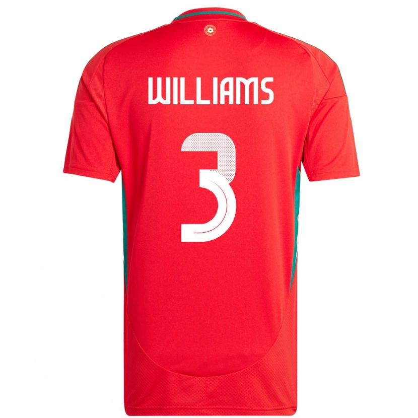 Danxen Børn Wales Zac Williams #3 Rød Hjemmebane Spillertrøjer 24-26 Trøje T-Shirt