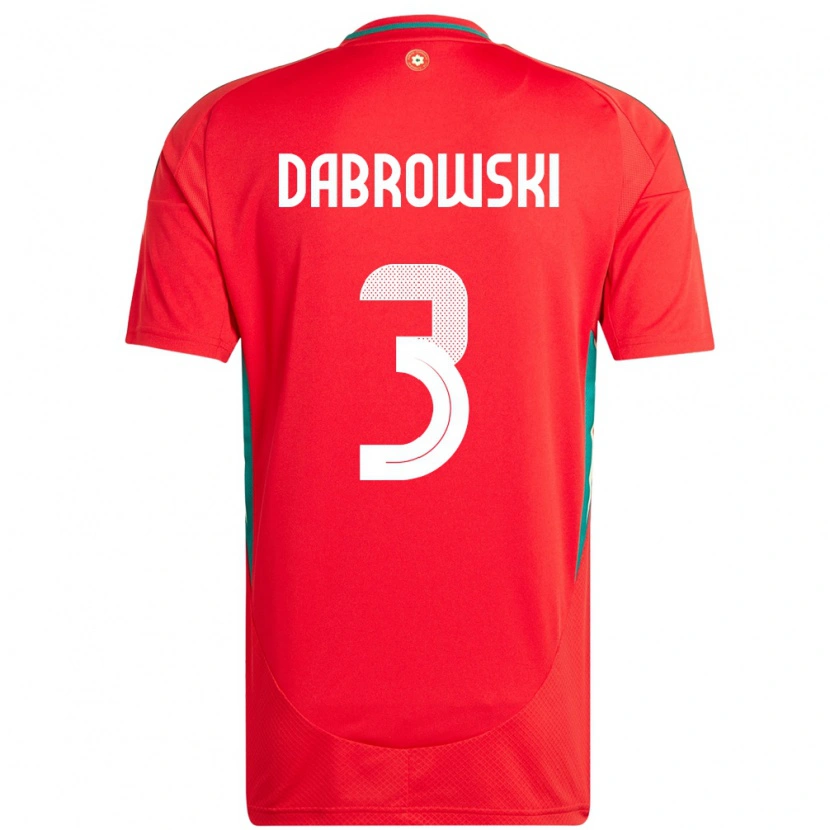 Danxen Børn Wales Sebastian Dabrowski #3 Rød Hjemmebane Spillertrøjer 24-26 Trøje T-Shirt