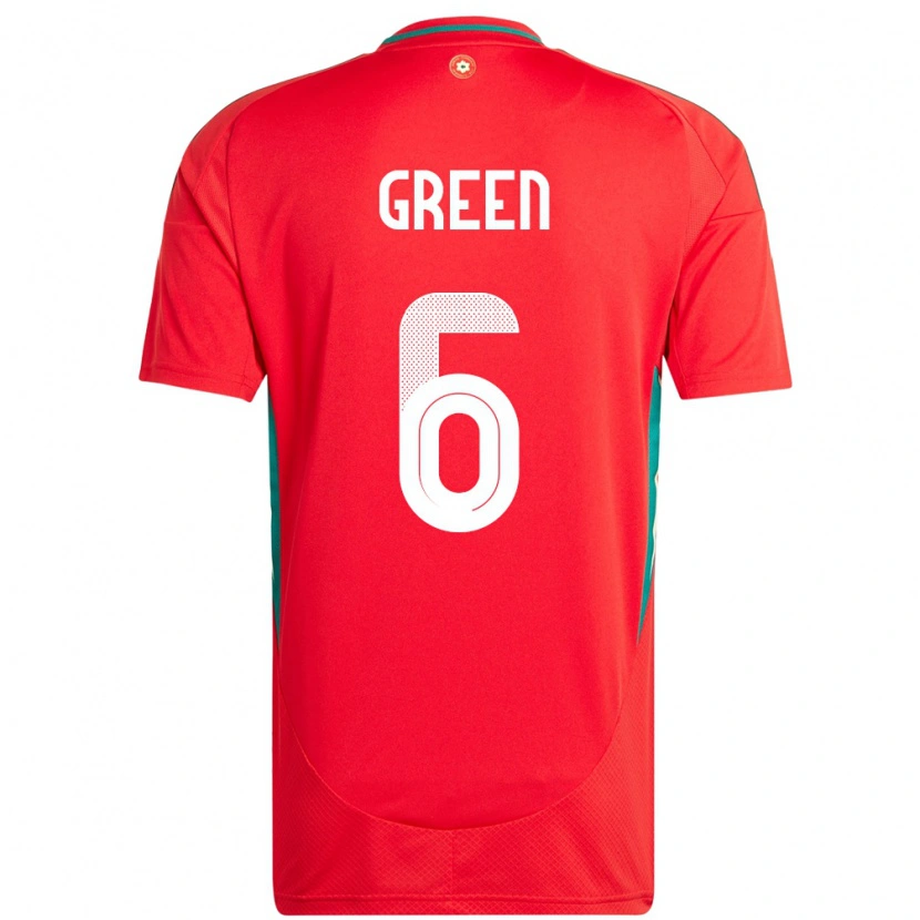 Danxen Børn Wales Josephine Green #6 Rød Hjemmebane Spillertrøjer 24-26 Trøje T-Shirt