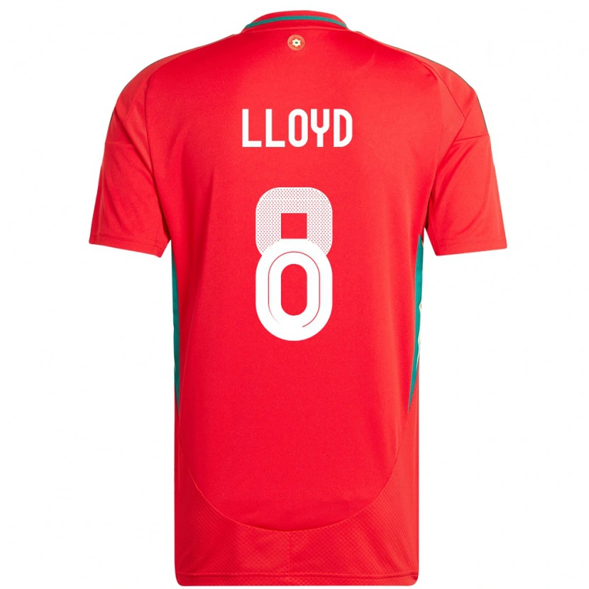 Danxen Børn Wales Ben Lloyd #8 Rød Hjemmebane Spillertrøjer 24-26 Trøje T-Shirt